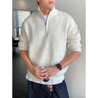 Pull à col roulé zippé mi-long