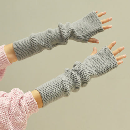 Cashmere Long Half-Finger Winter Gloves