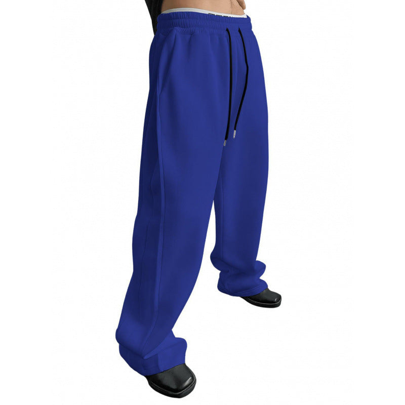 Pantalon droit à jambes larges et amples
