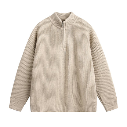 Pull à col roulé zippé mi-long