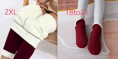 بنطلون ضيق من المخمل الناعم المبطن المصنوع من جلد الغنم