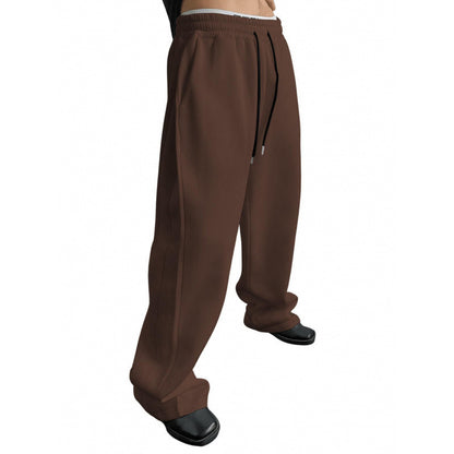 Pantalon droit à jambes larges et amples