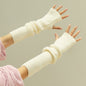 Cashmere Long Half-Finger Winter Gloves