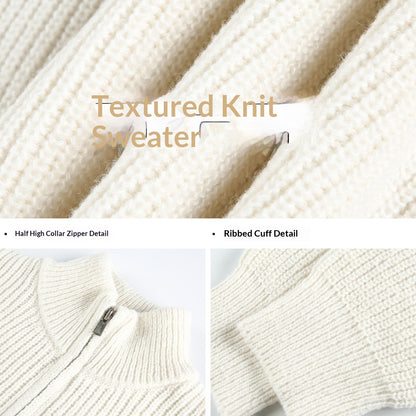 Pull à col roulé zippé mi-long