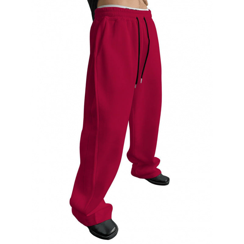Pantalon droit à jambes larges et amples