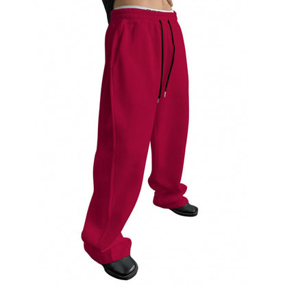 Pantalon droit à jambes larges et amples