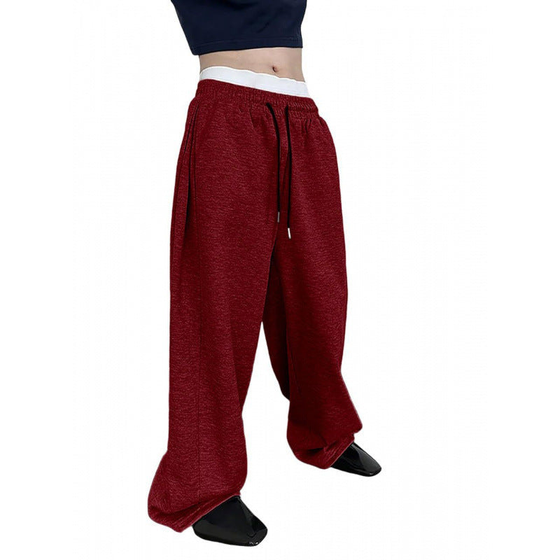 Pantalon droit à jambes larges et amples