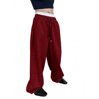 Pantalon droit à jambes larges et amples