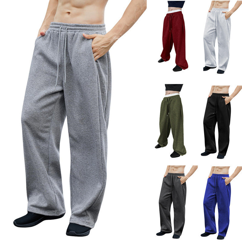 Pantalon droit à jambes larges et amples