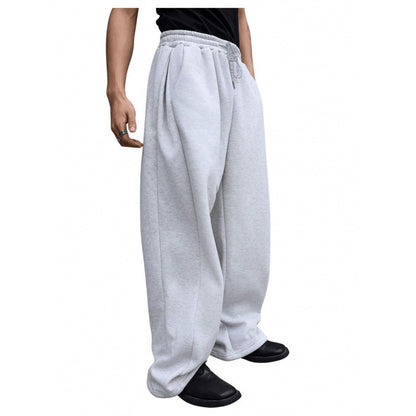 Pantalon droit à jambes larges et amples