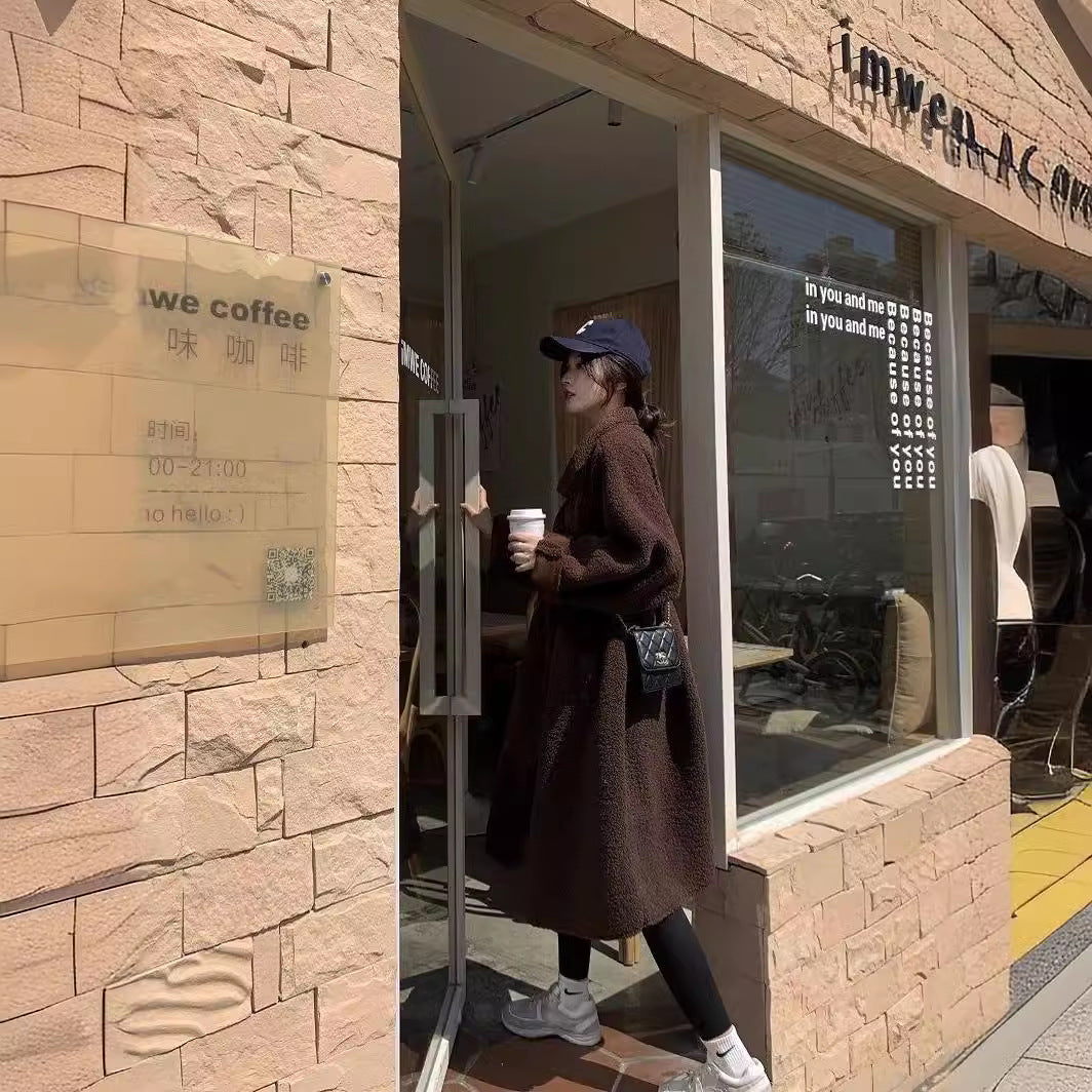 Manteau mi-long en peau de mouton