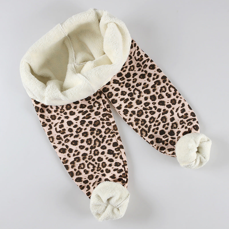 بنطلون ضيق من المخمل الناعم المبطن المصنوع من جلد الغنم