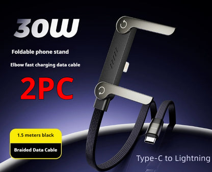 Fast Charging Foldable Bracket Data Cable 2-in-1